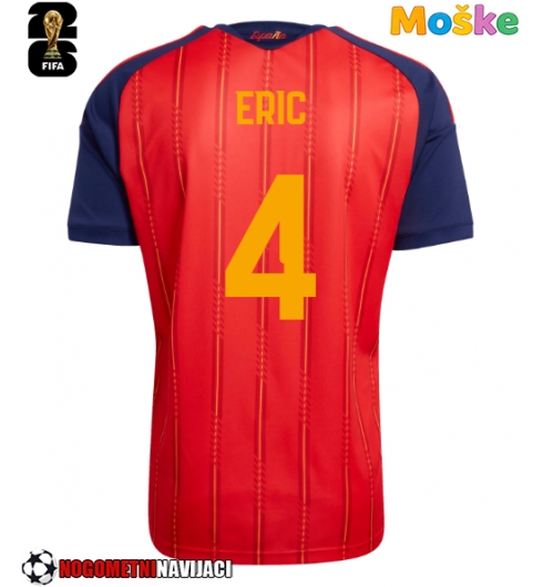 Moške Nogometnih dresov Španija Eric Garcia #4 Domači SP 2026 Kratki rokavi Moške Nogometnih dresov Španija Eric Garcia #4 Domači SP 2026 Kratki rokavi